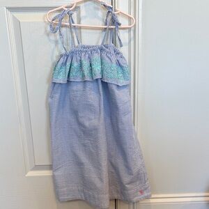 Pink Chicken Size 6 Blue and White Striped Dress